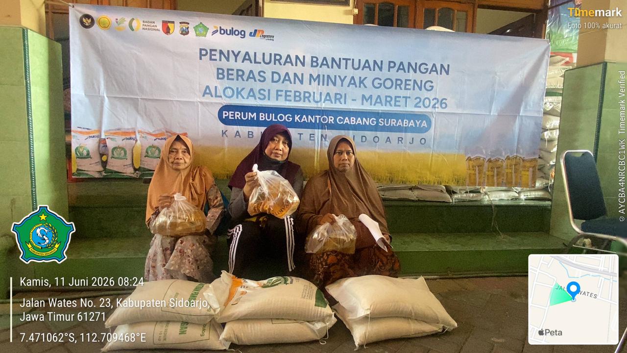 Penyaluran Bantuan Pangan Beras dan Minyak Goreng Alokasi Februari–Maret 2026 di Desa Tenggulunan